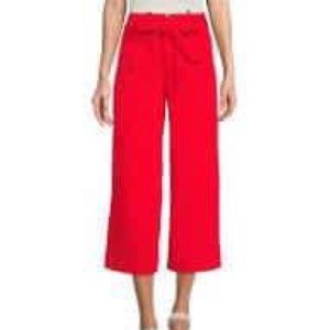 A loves A bright red wide leg cropped pants. Size 12. Orig. $119.
